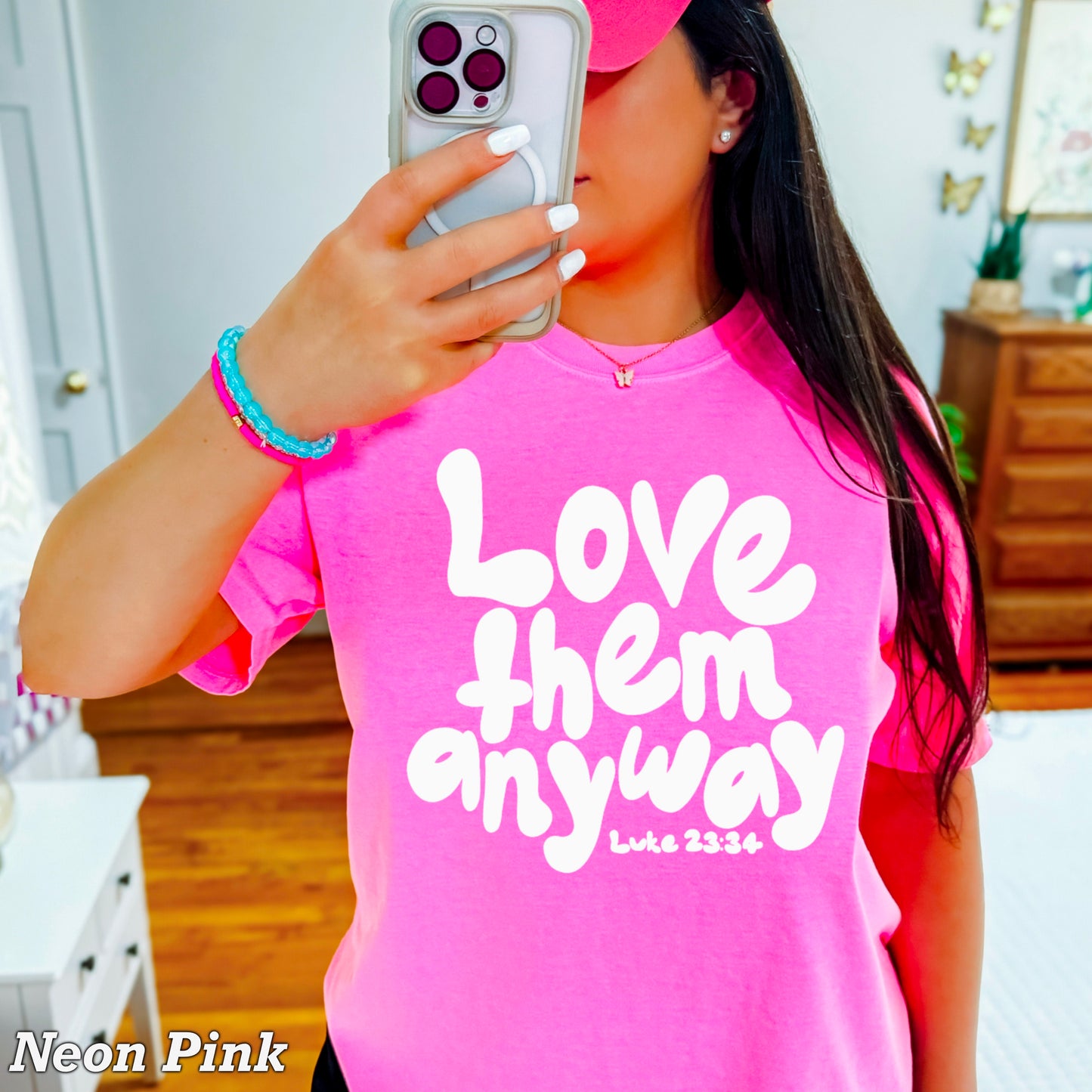Love Them Anyway Christian Comfort Color Graphic Tee
