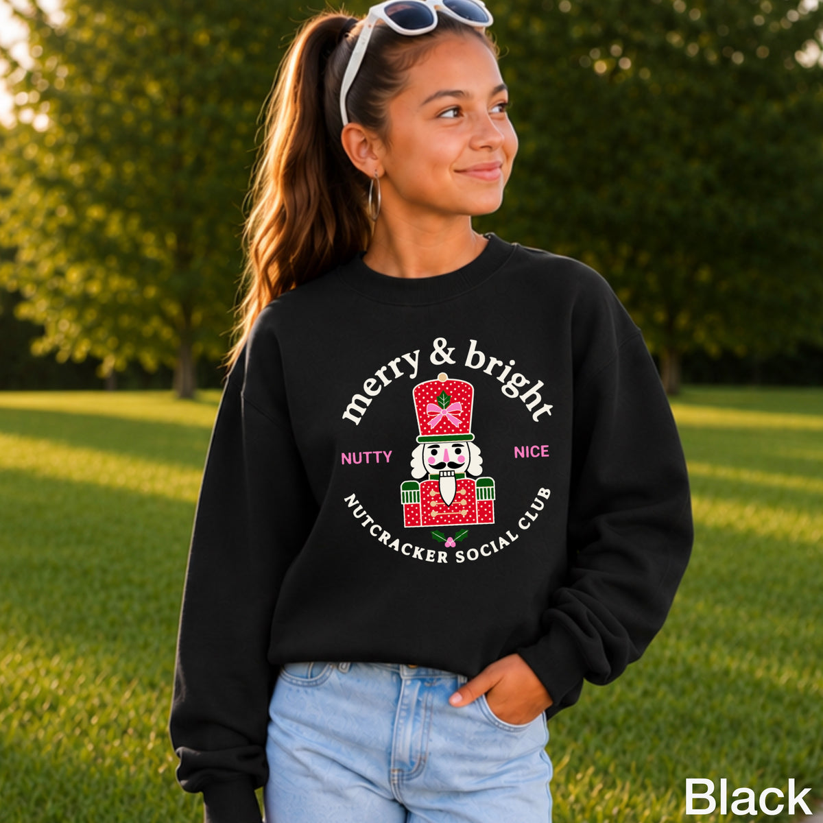 Nutcracker Social Club Christmas Youth Crewneck Sweatshirt