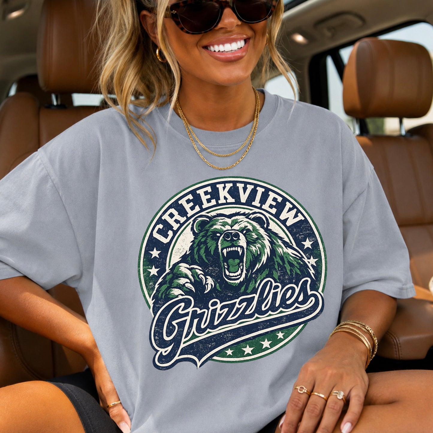 Creekview Grizzlies Comfort Color Graphic Tee