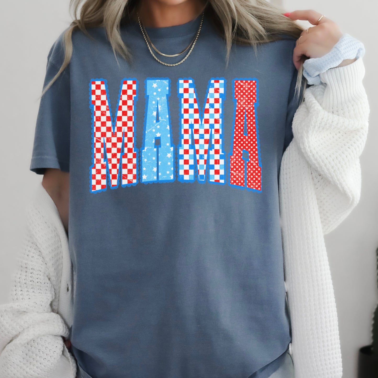 Mama Patriotic Comfort Color Graphic Tee