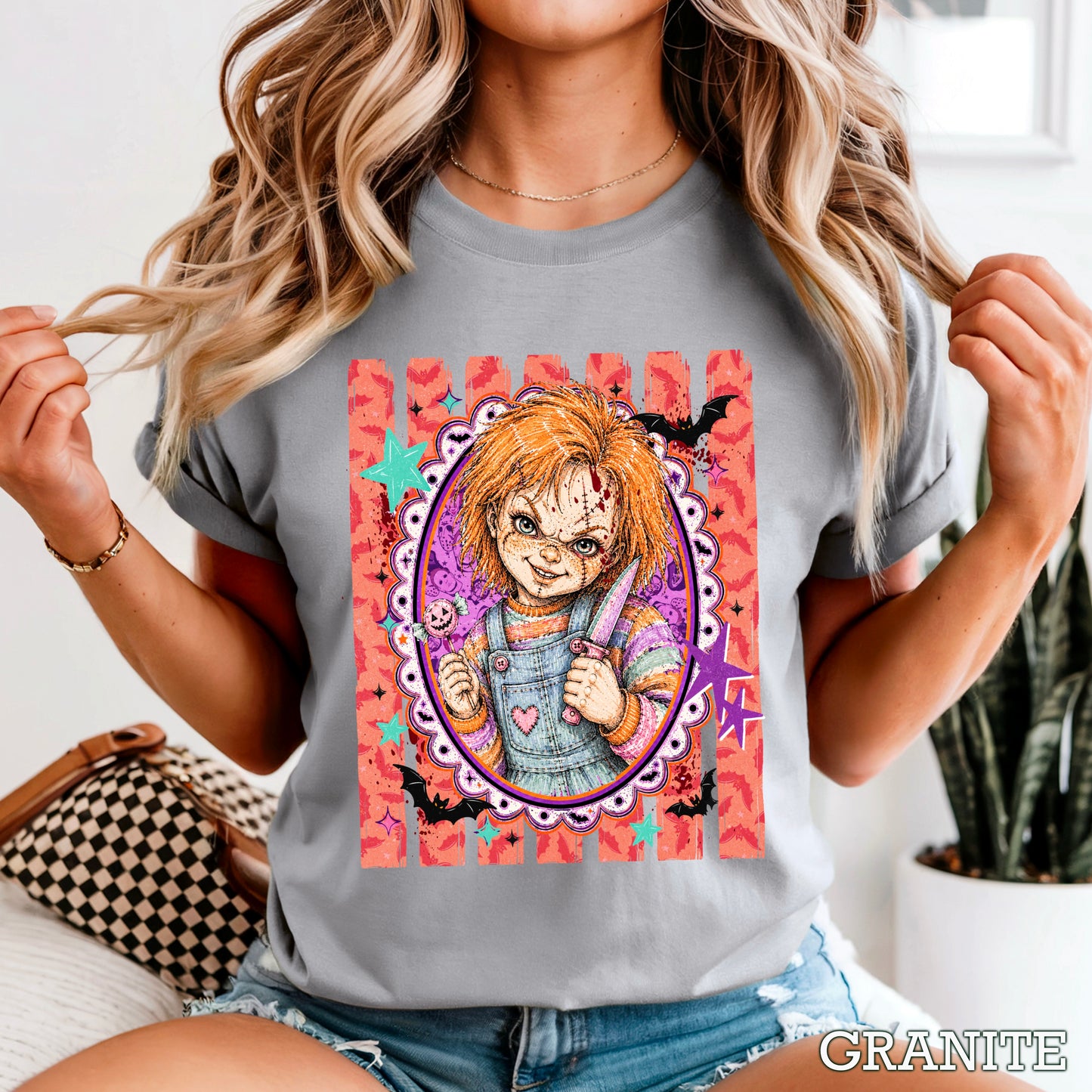 Horror Film Character Halloween Comfort Color Graphic Tee