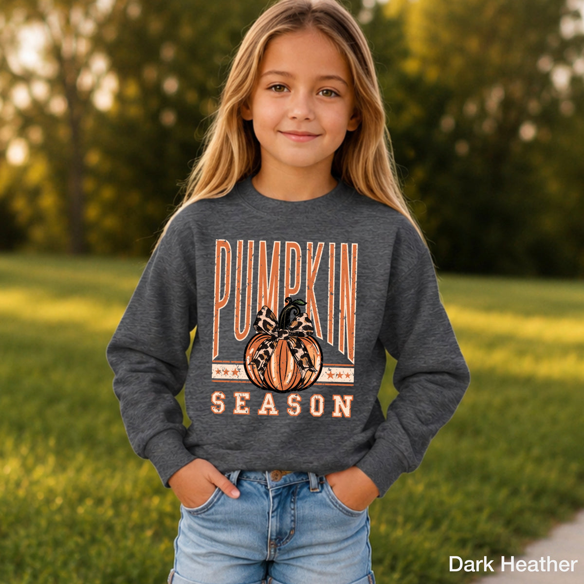 Pumpkin Season Youth Crewneck Sweatshirt