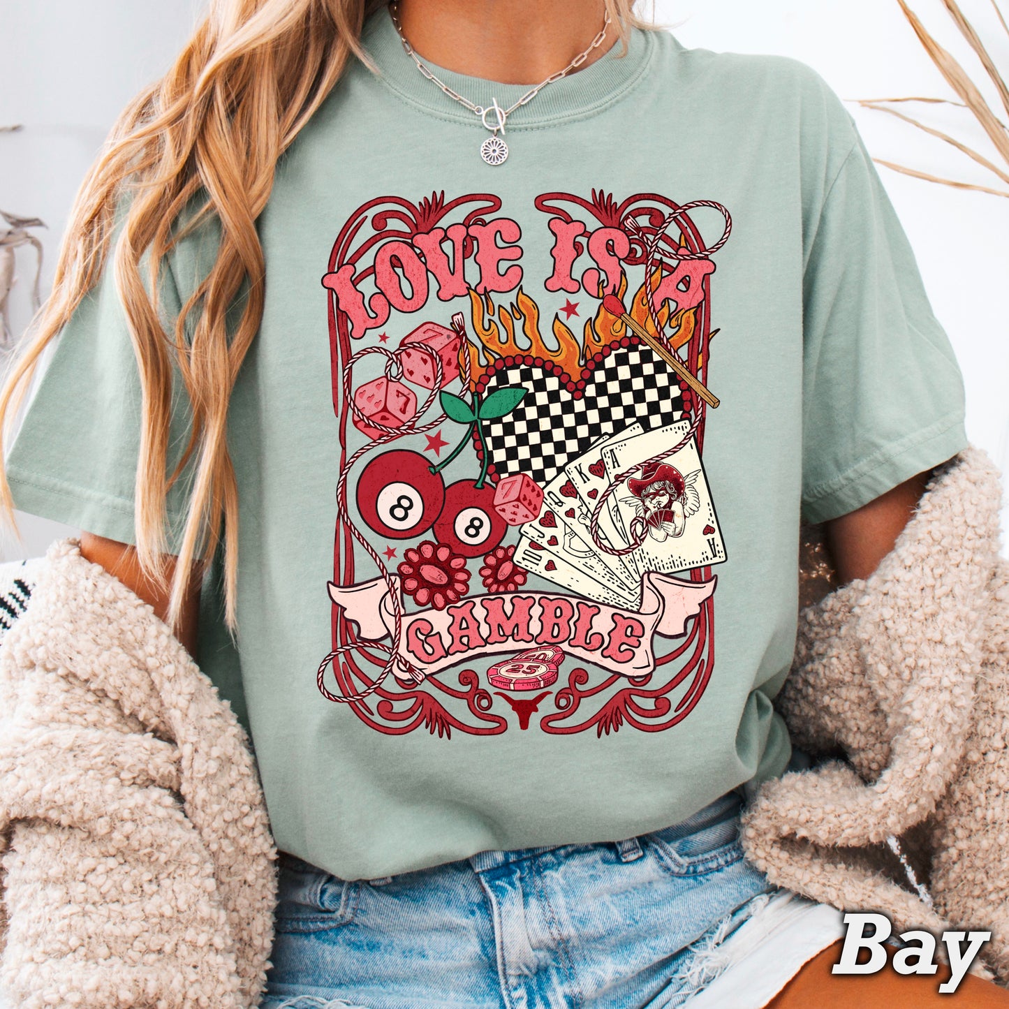 Love Is A Gamble Comfort Color Graphic Tee