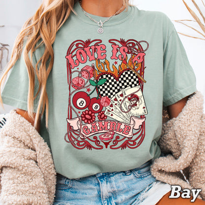 Love Is A Gamble Comfort Color Graphic Tee