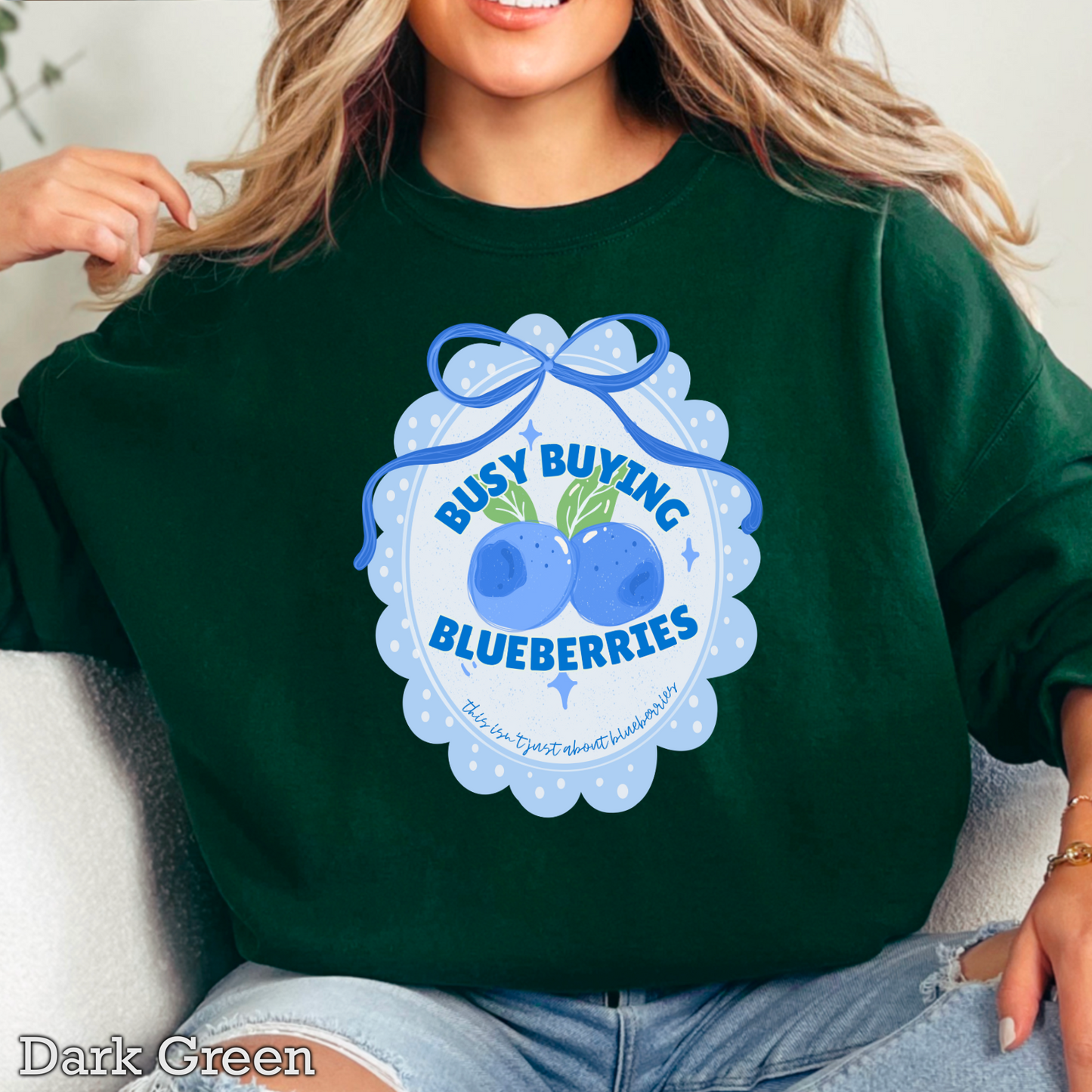 Busy Buying Blueberries Crewneck Sweatshirt