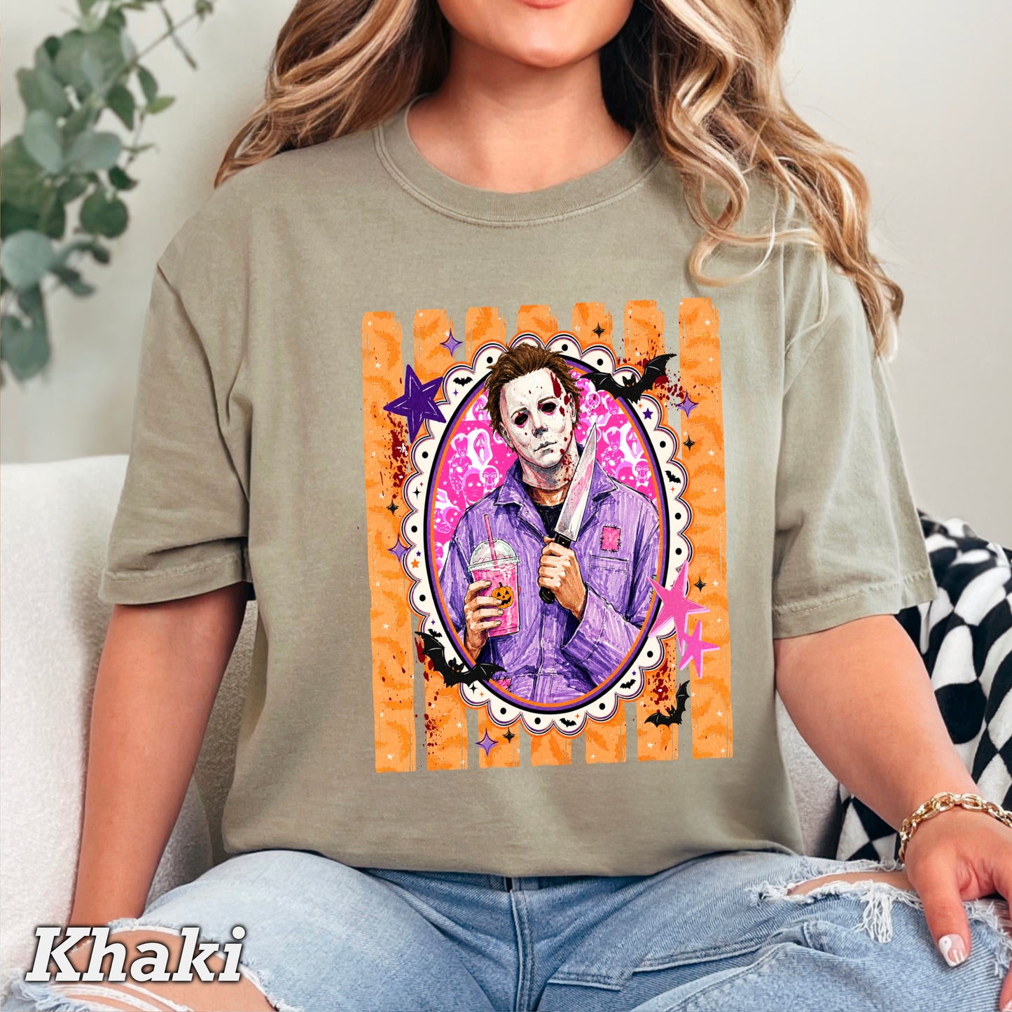 Horror Film Character Halloween Comfort Color Graphic Tee