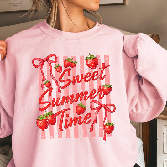 Sweet Summertime Strawberries Crewneck Sweatshirt