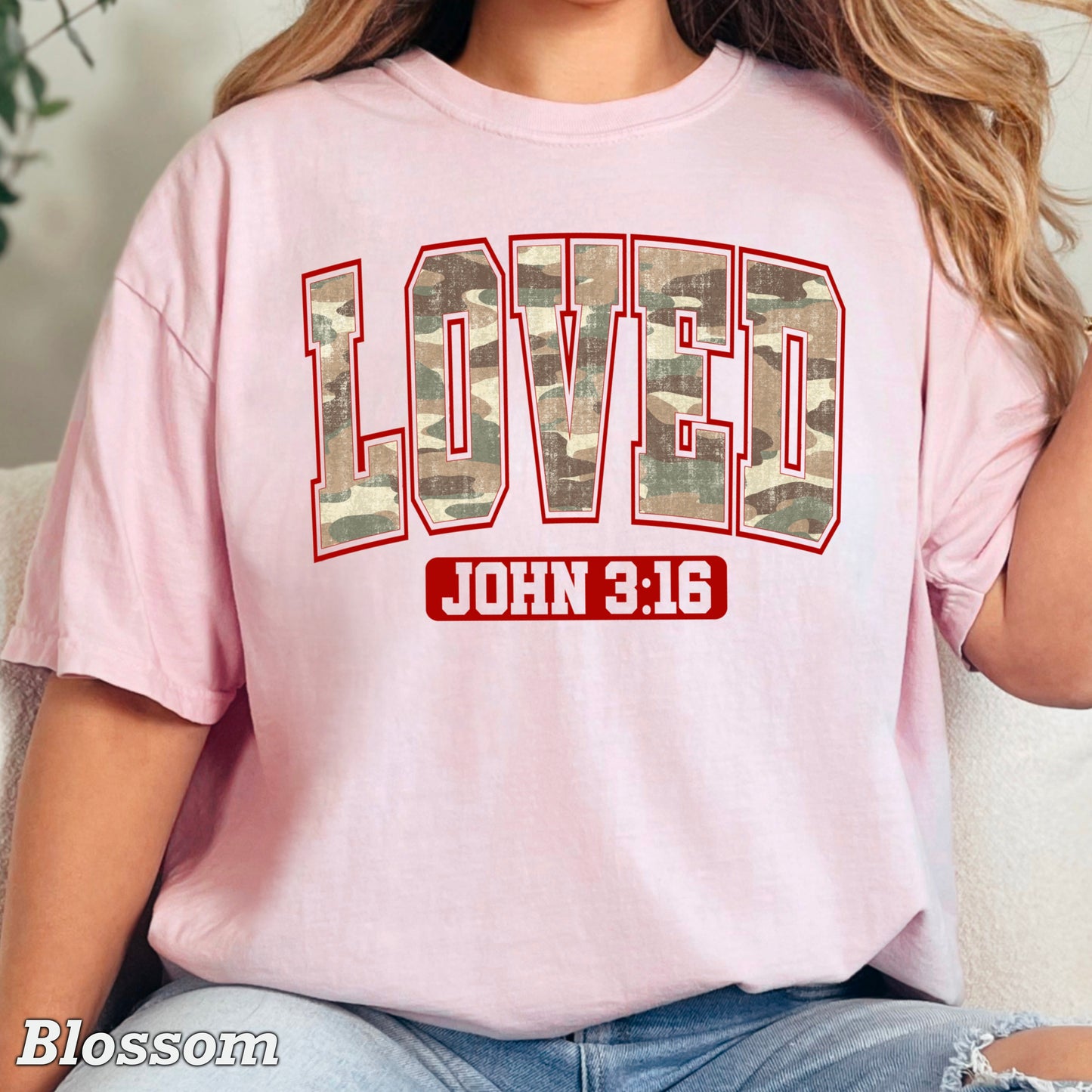 Camo John 3:16 Valentine’s Day Comfort Color Graphic Tee