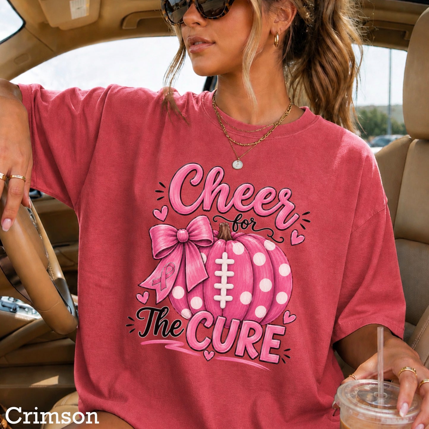 Cheer For The Cure Comfort Color Graphic Tee