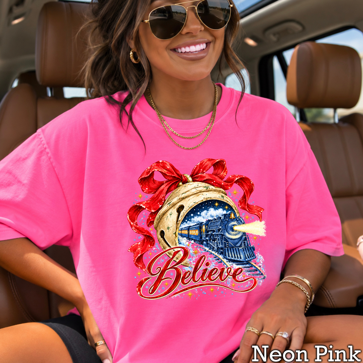 Believe Christmas Comfort Color Graphic Tee