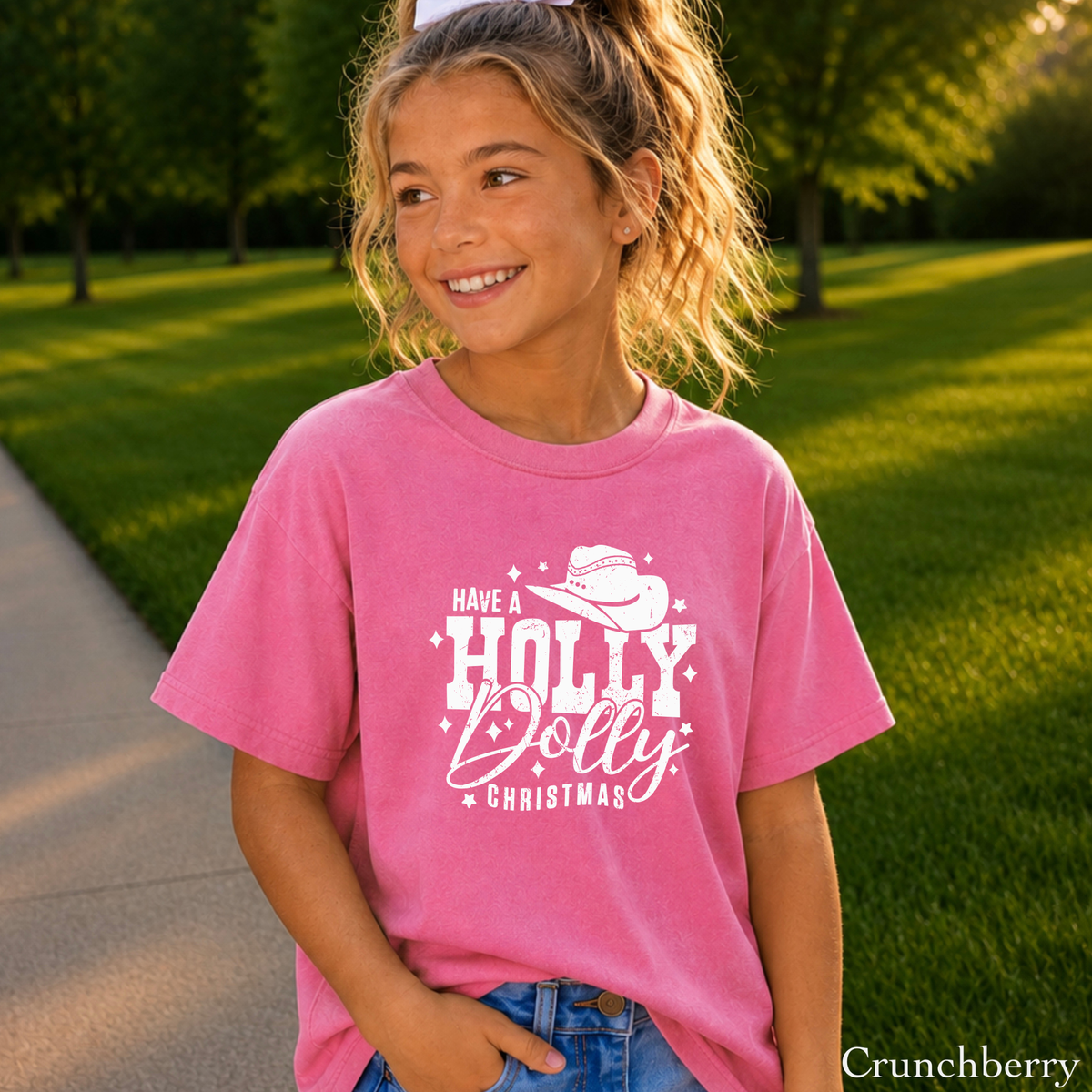 Have A Holly Christmas Youth Comfort Color T-Shirt