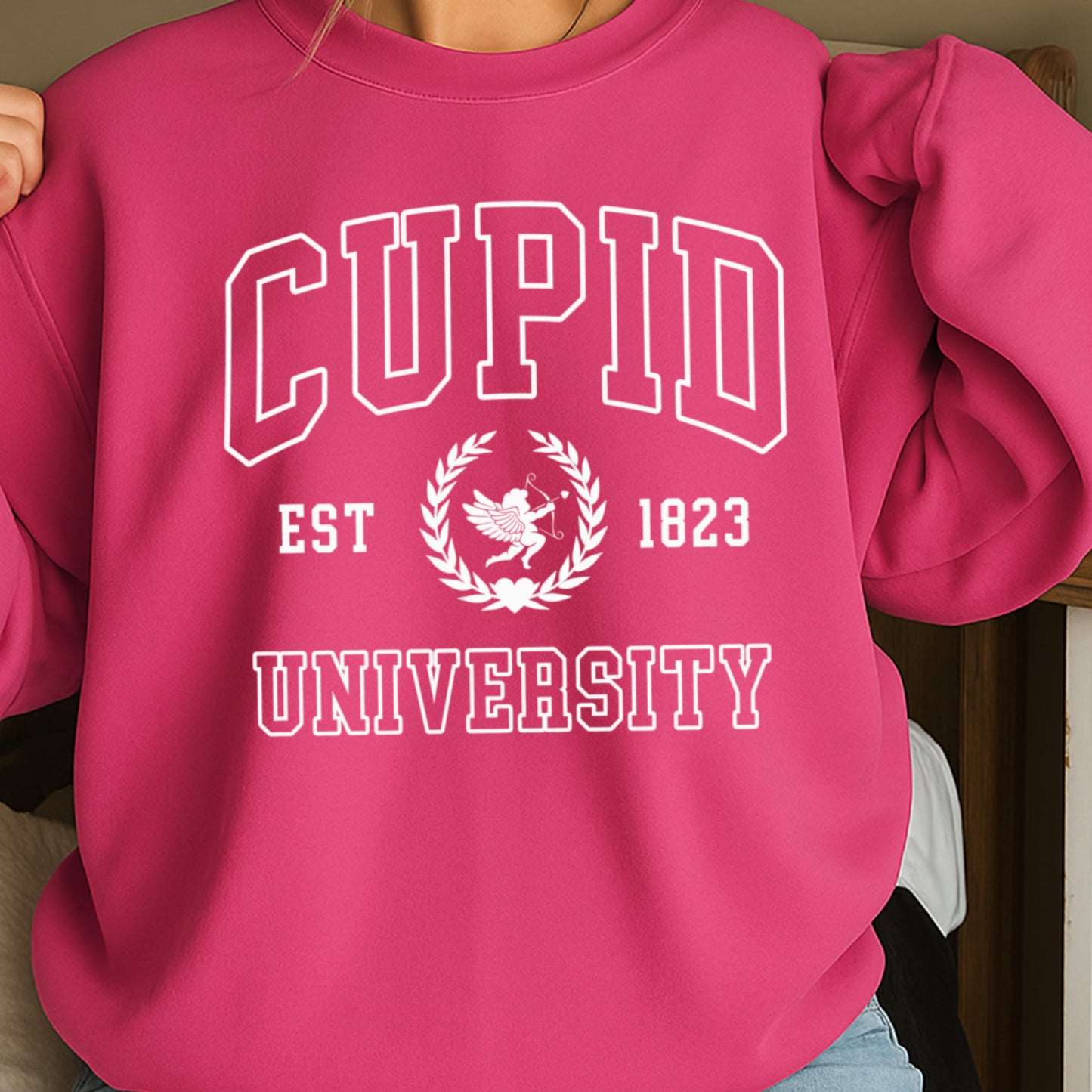 Cupid University Valentine’s Day Crewneck Sweatshirt