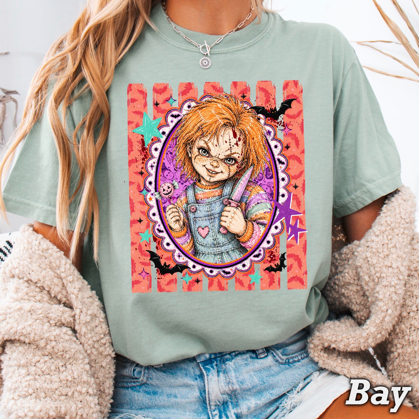 Horror Film Character Halloween Comfort Color Graphic Tee