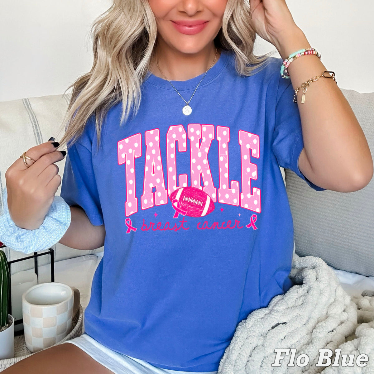 Tackle Breast Cancer Comfort Color Graphic Tee