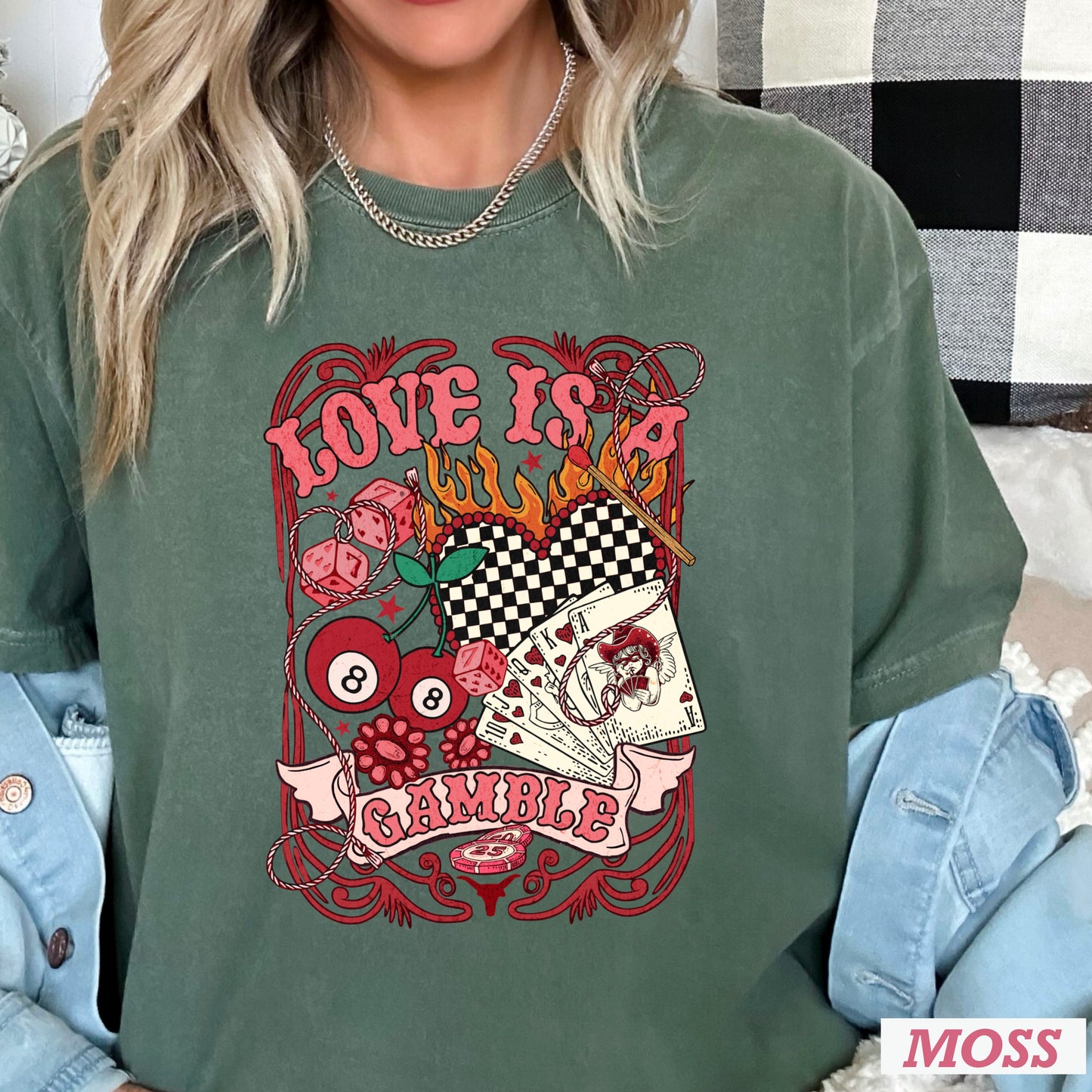 Love Is A Gamble Comfort Color Graphic Tee