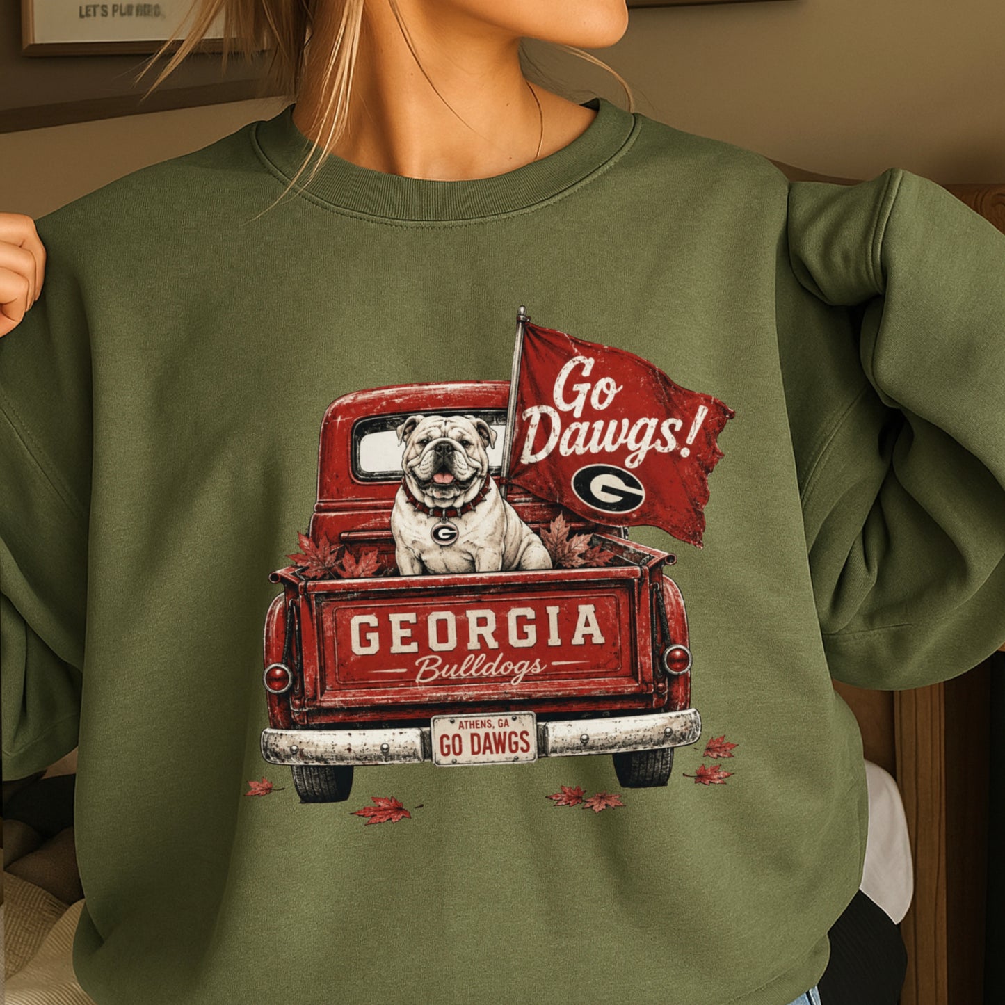 Red & Black Pickup Truck Crewneck Sweatshirt