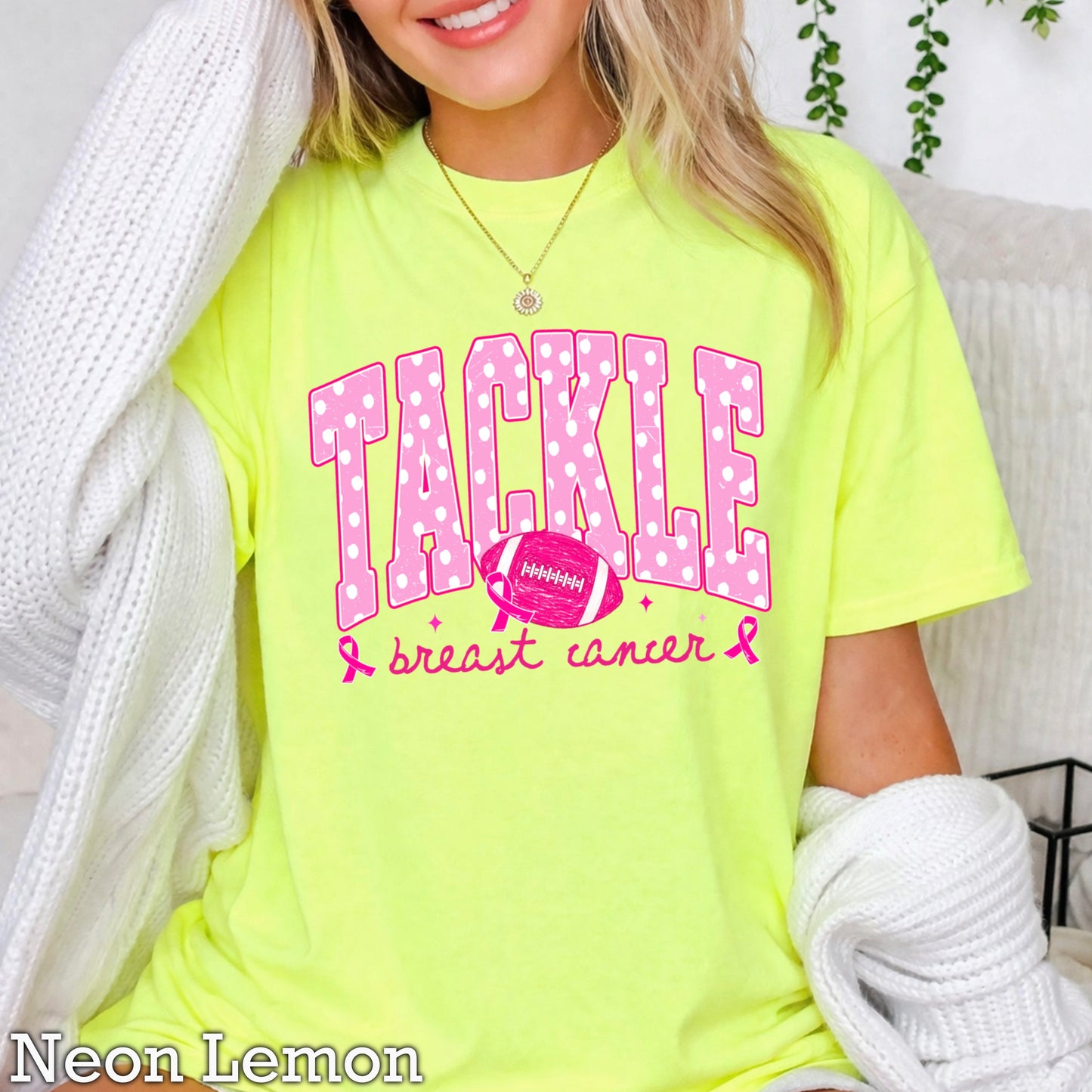 Tackle Breast Cancer Comfort Color Graphic Tee