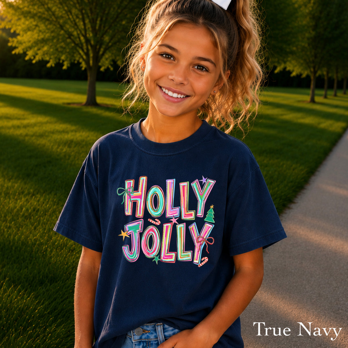 Holly Jolly Christmas Youth Comfort Color T-Shirt