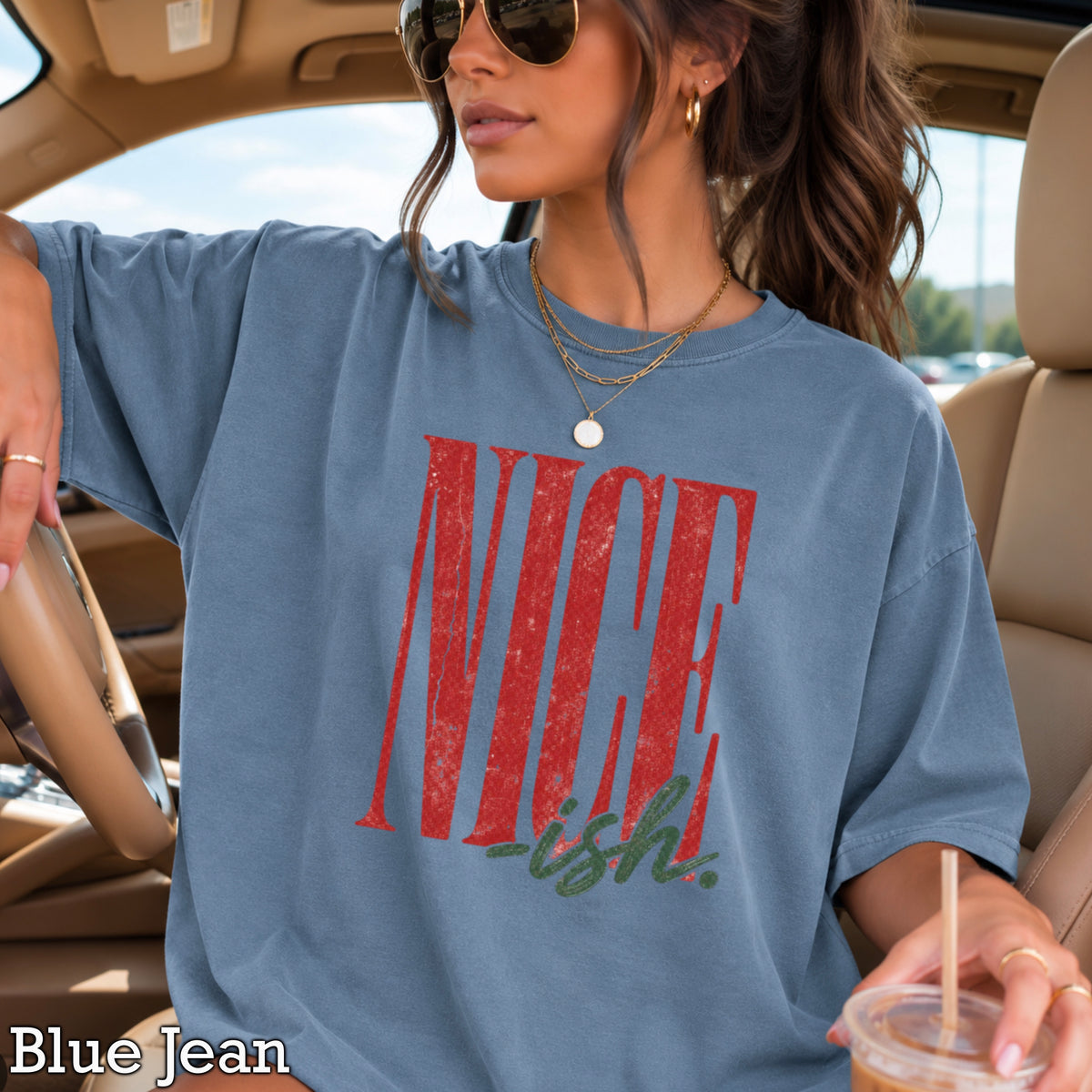 Nice -ish Christmas Comfort Color Graphic Tee
