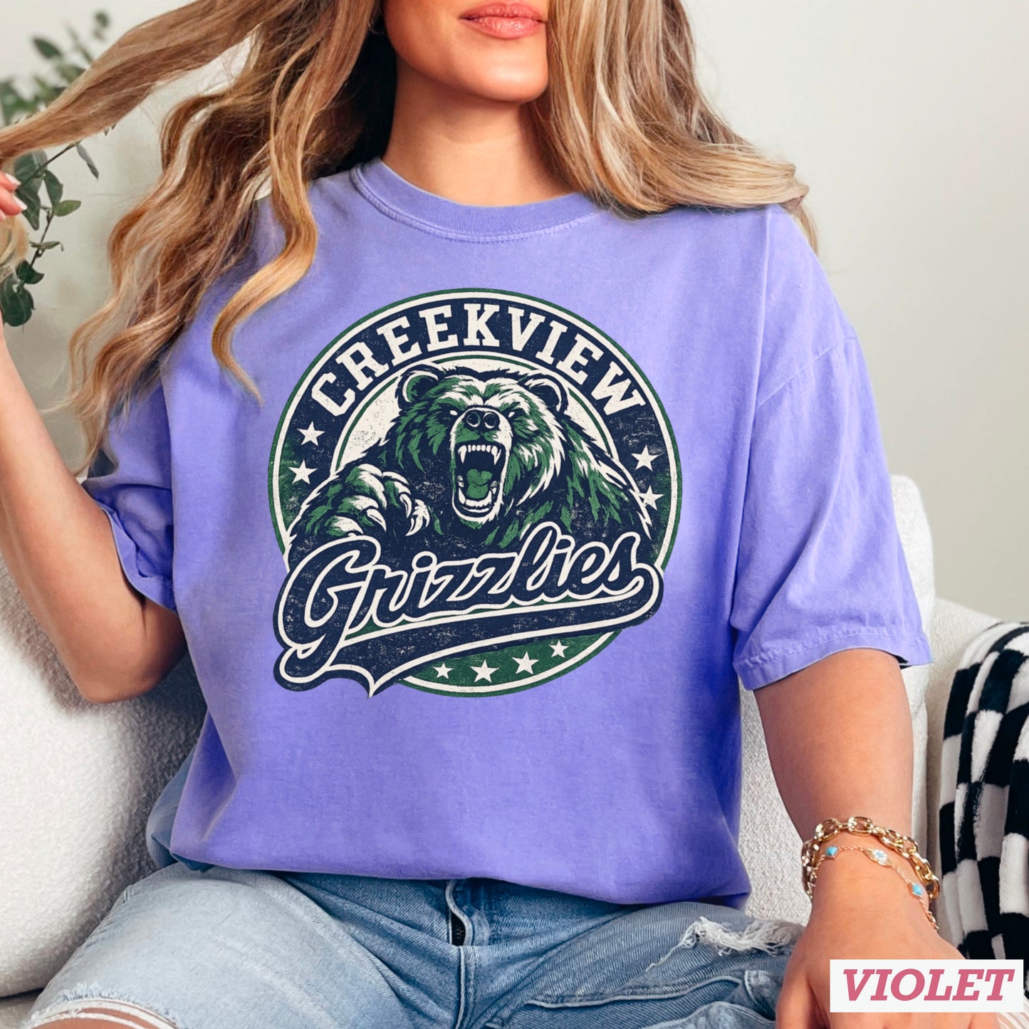 Creekview Grizzlies Comfort Color Graphic Tee