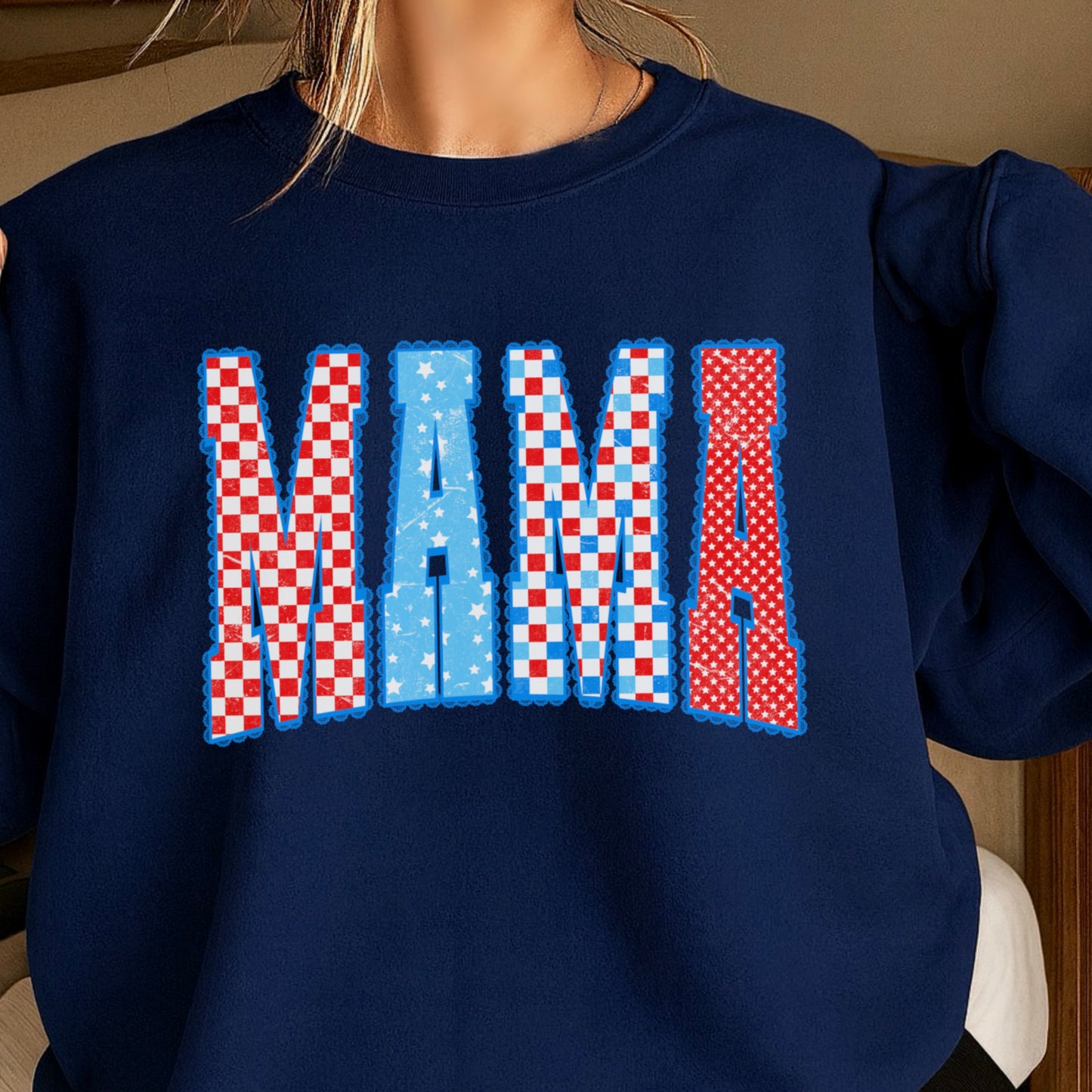 Mama Patriotic Crewneck Sweatshirt