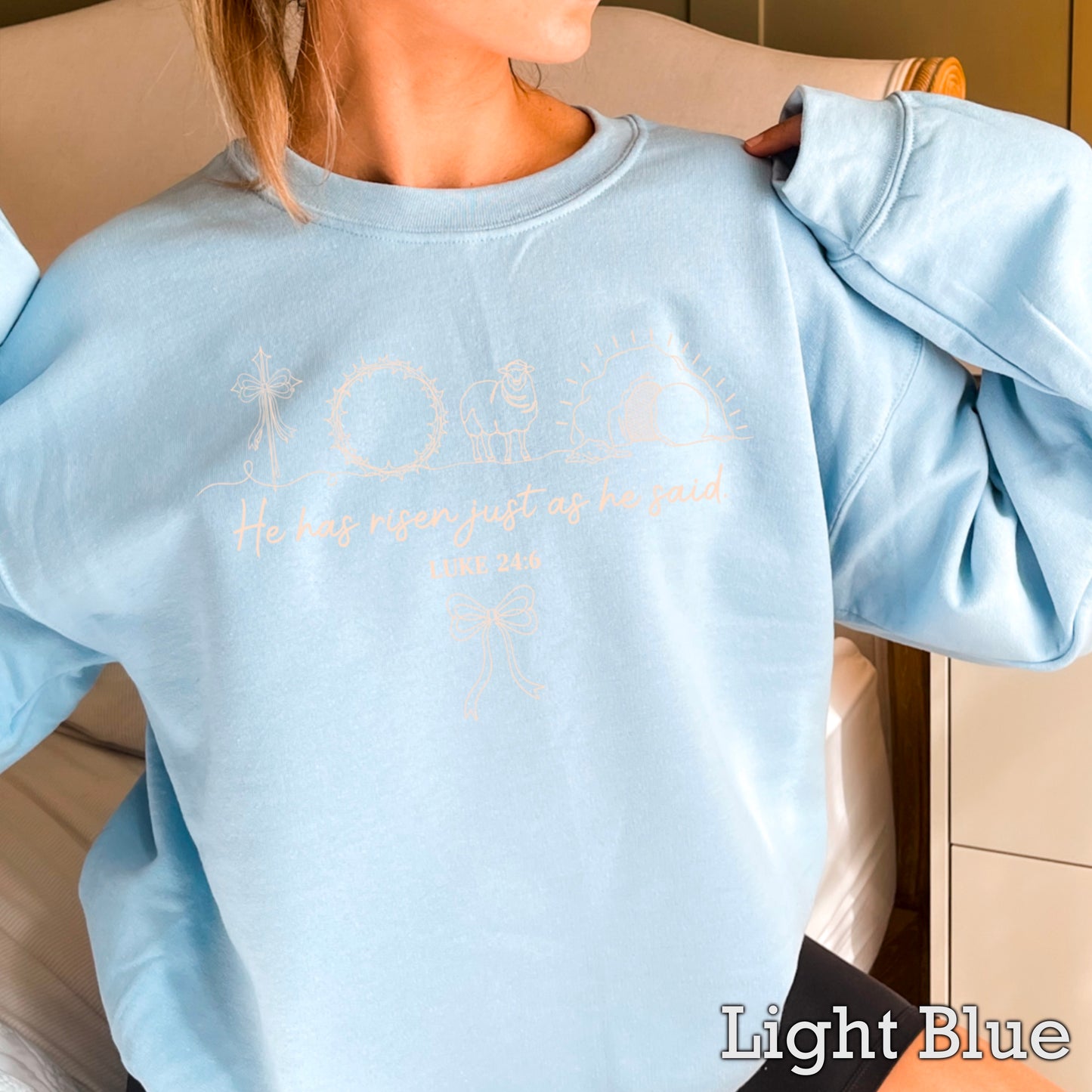 He Is Risen Easter Crewneck Sweatshirt