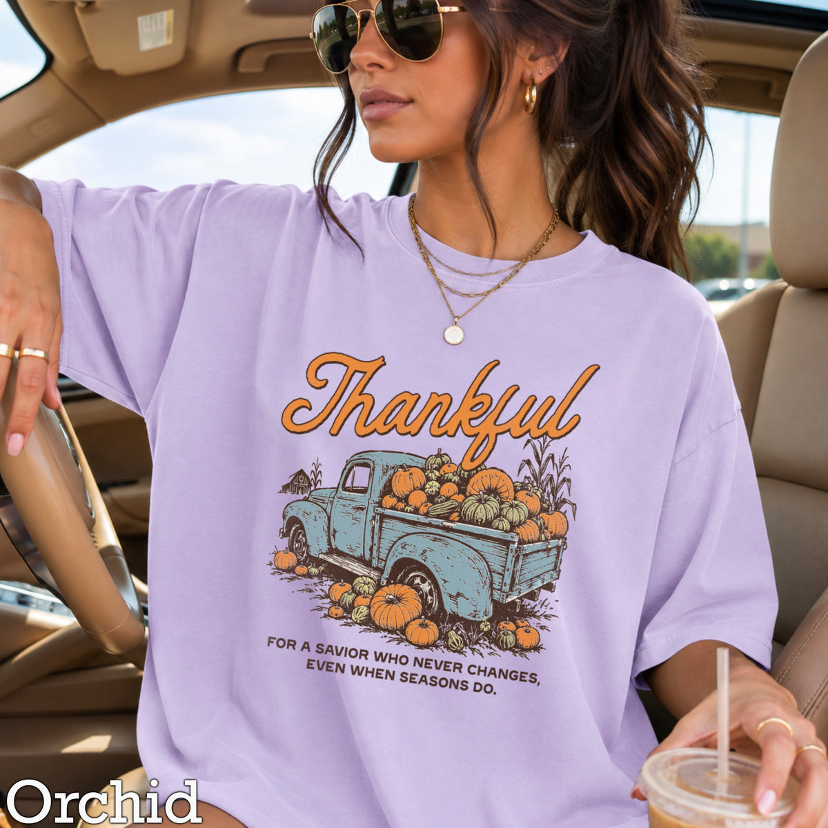 Thankful For A Savior Comfort Color Graphic Tee