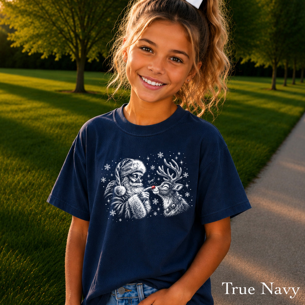Santa Boop Christmas Youth Comfort Color T-Shirt