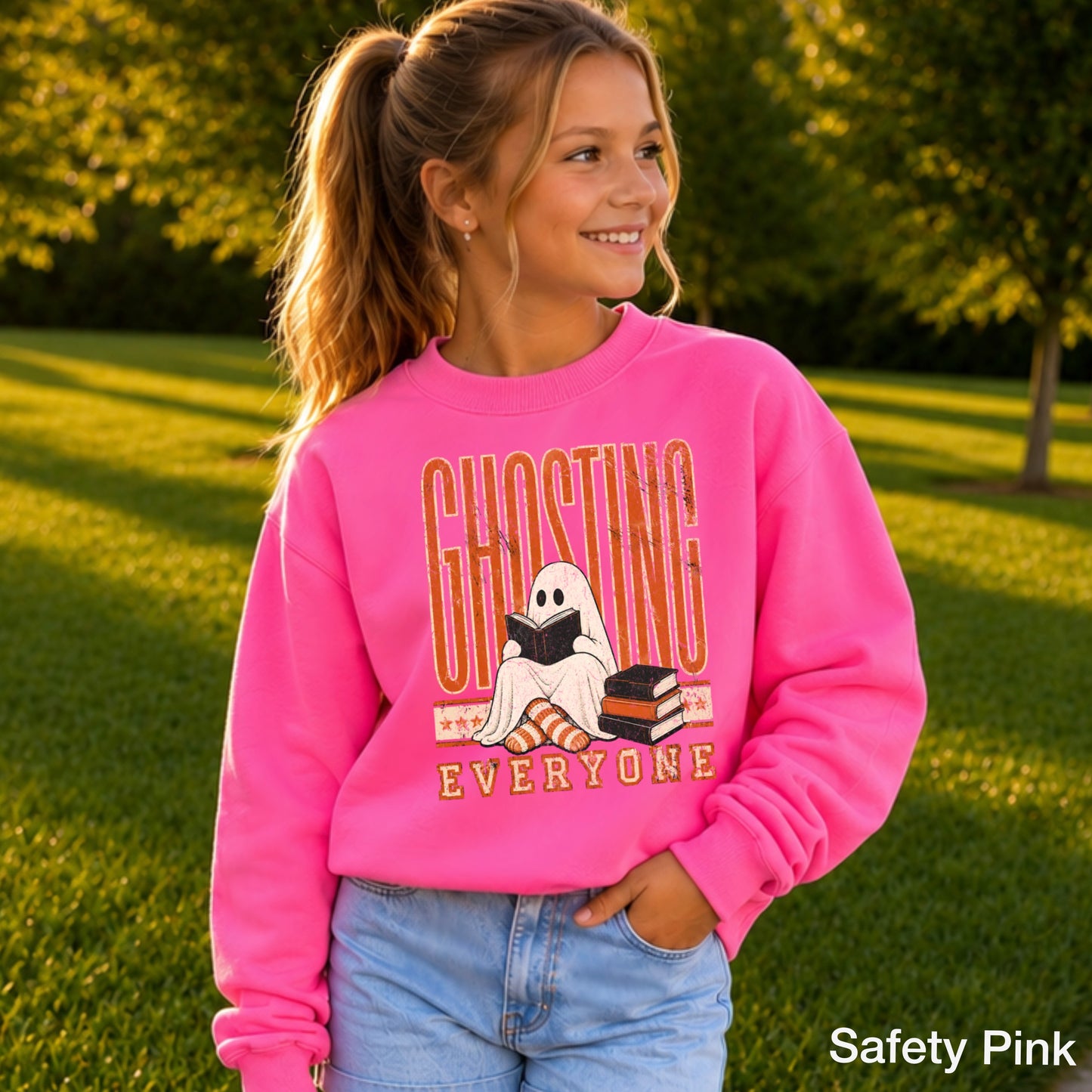 Ghosting Everyone Halloween Youth Crewneck Sweatshirt