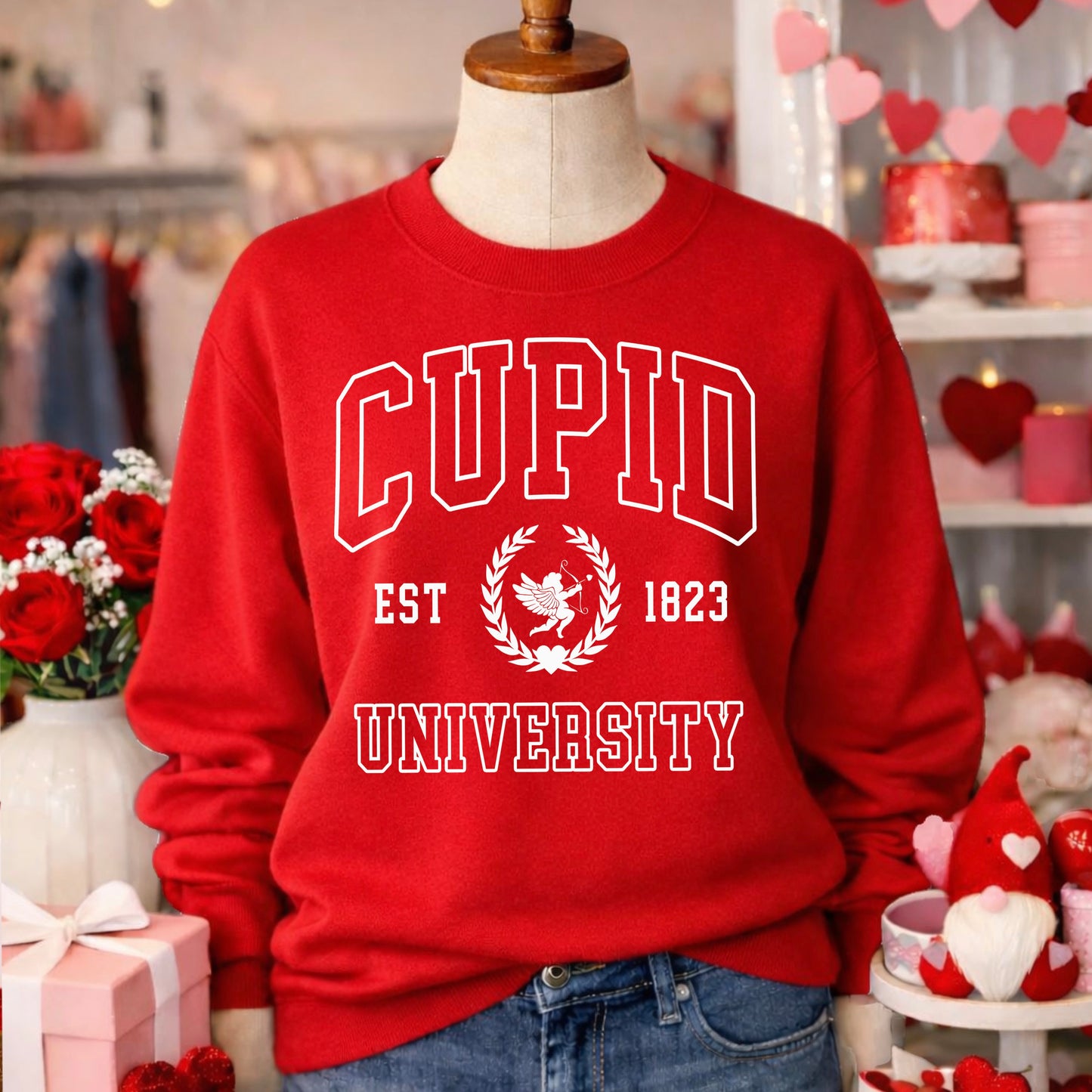 Cupid University Valentine’s Day Crewneck Sweatshirt
