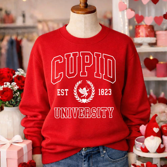 Cupid University Valentine’s Day Crewneck Sweatshirt