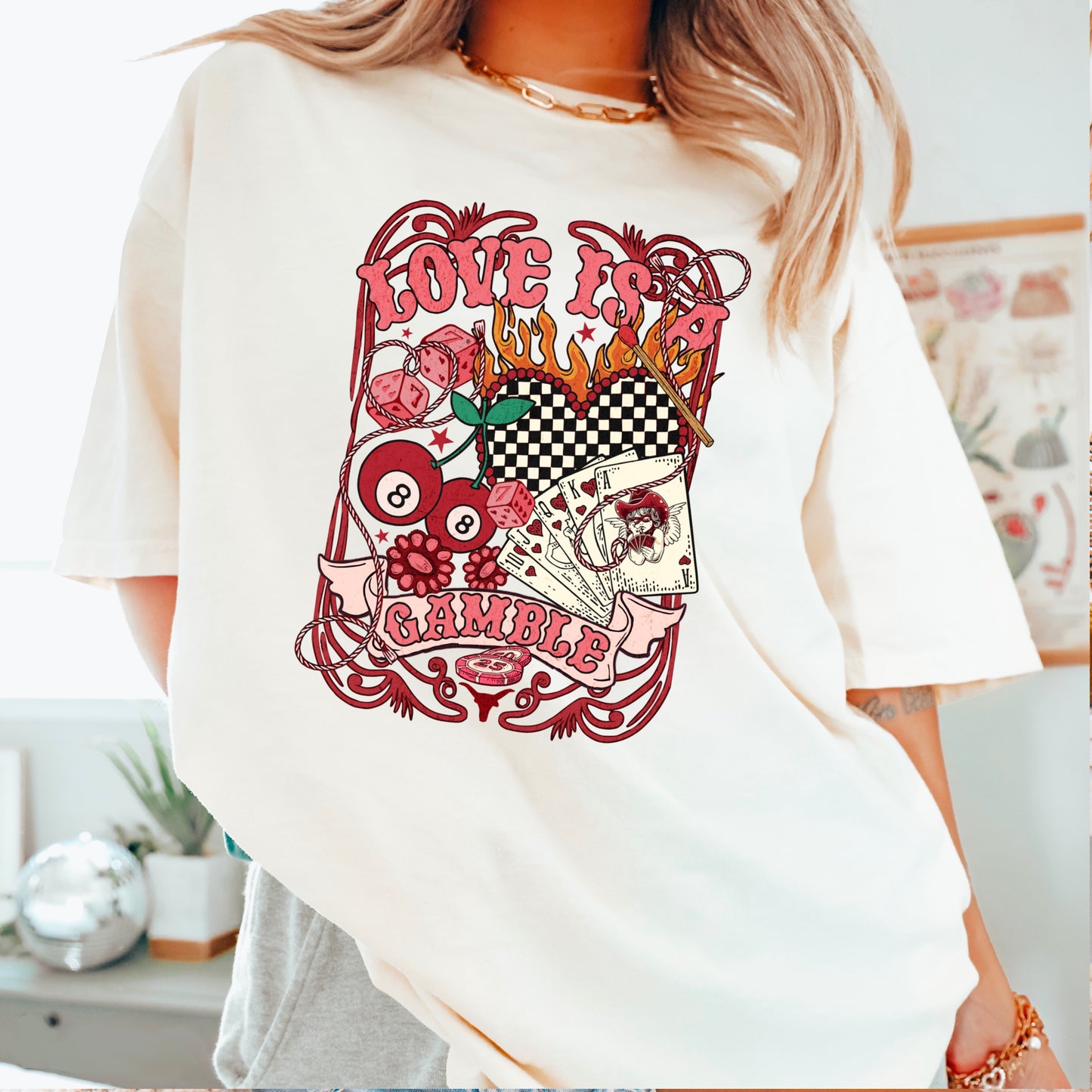 Love Is A Gamble Comfort Color Graphic Tee