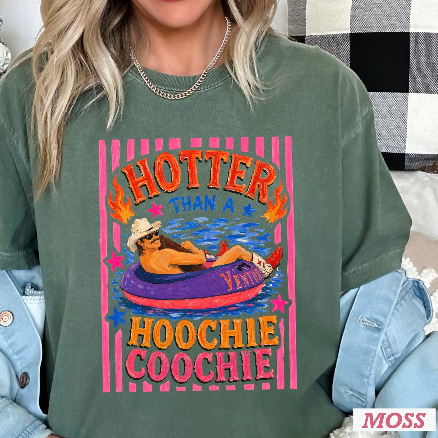 Hotter Than A Hoochie Coochie Comfort Color Graphic Tee