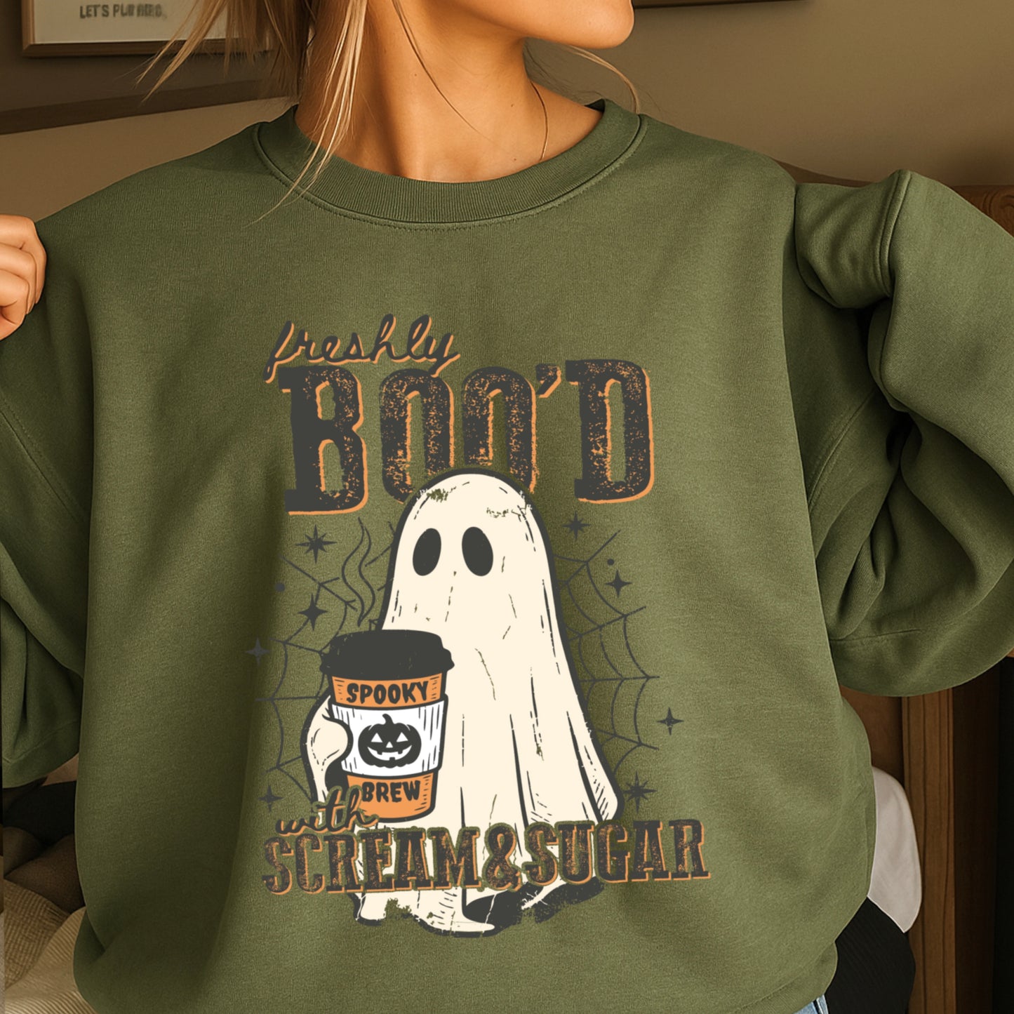 Freshly Boo’d Scream & Sugar Halloween Crewneck Sweatshirt