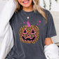 Leopard Pumpkin Halloween Comfort Color Graphic Tee