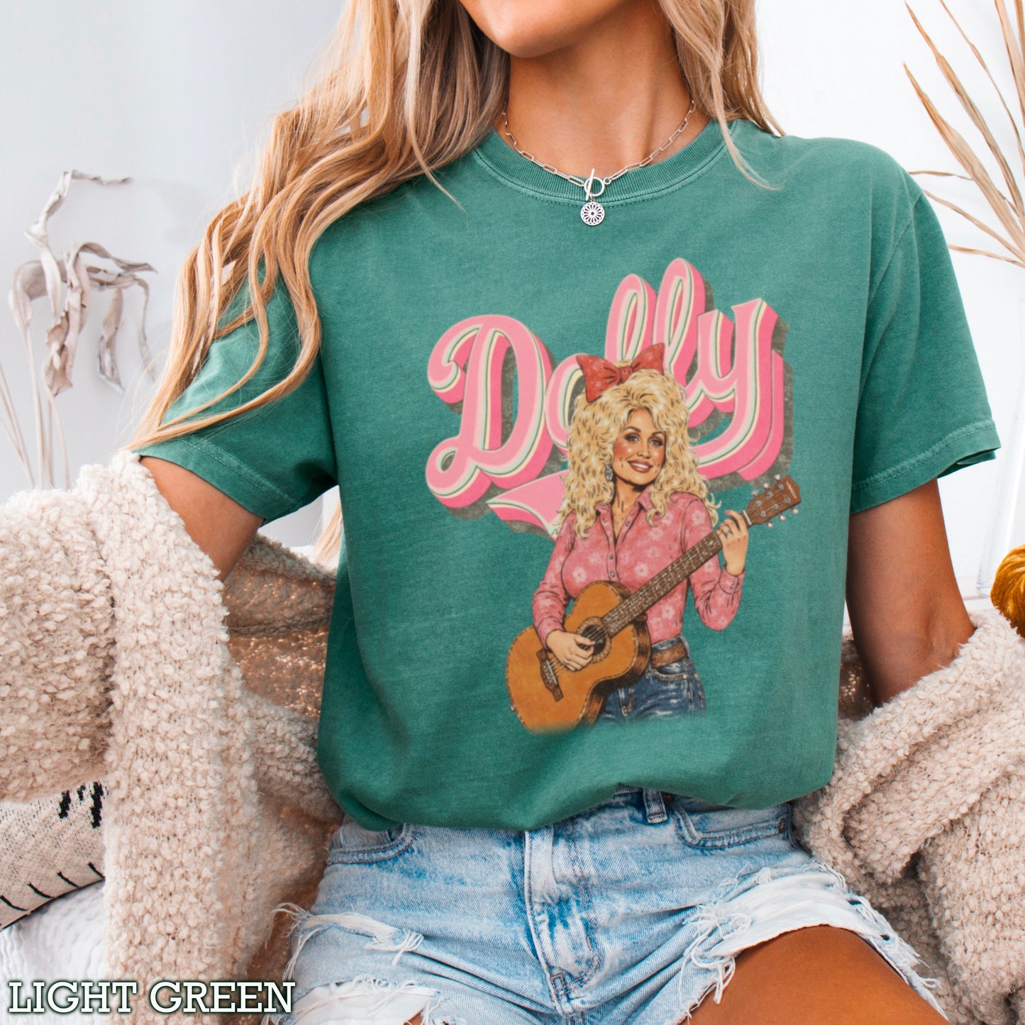 Pink Dolly Guitar Comfort Color Graphic Tee