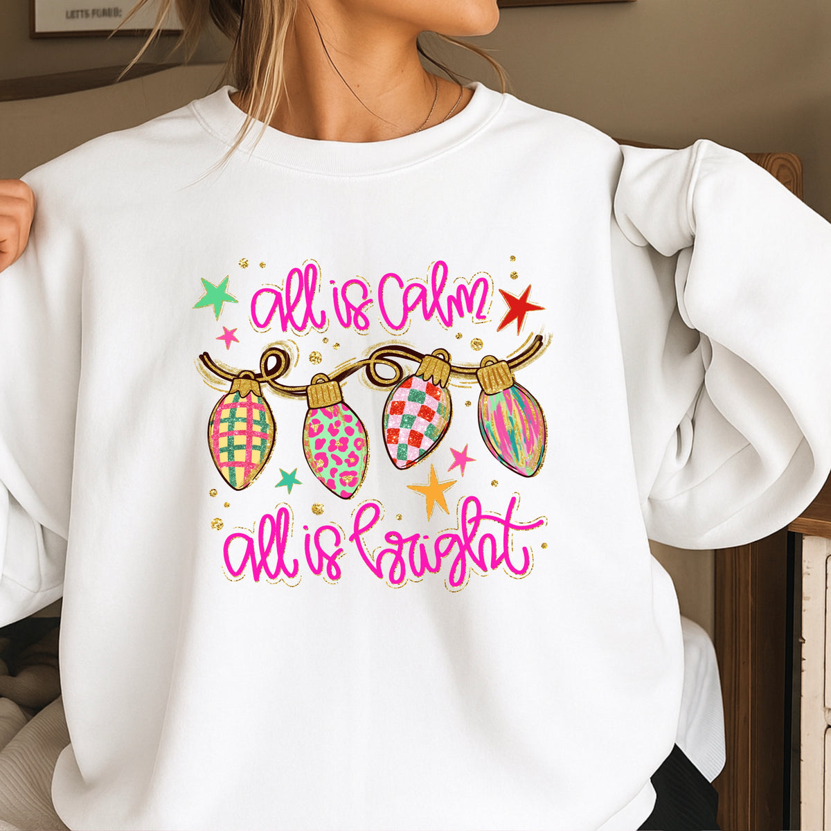 All Is Calm Christmas Crewneck Sweatshirt