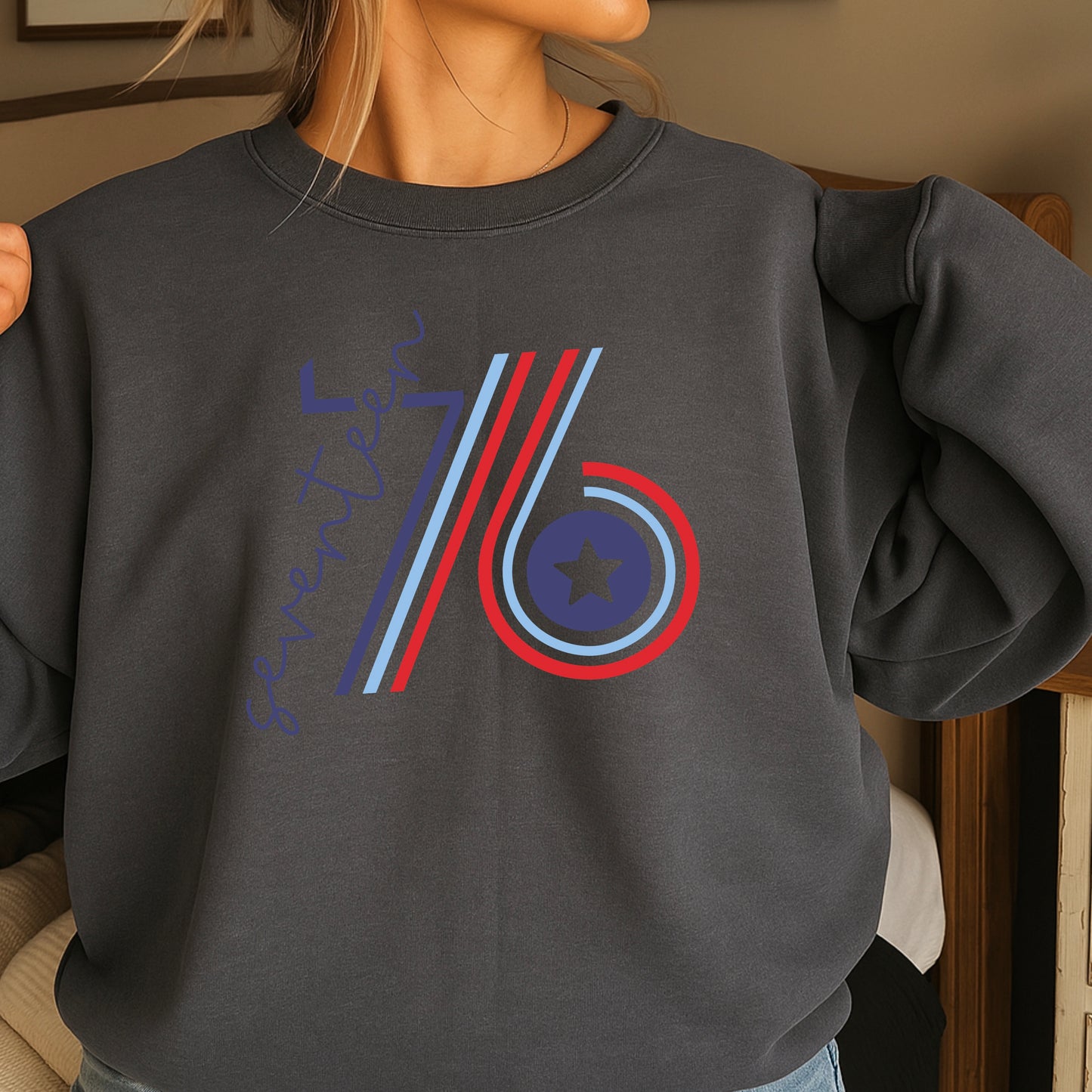 Retro 1776 Crewneck Sweatshirt