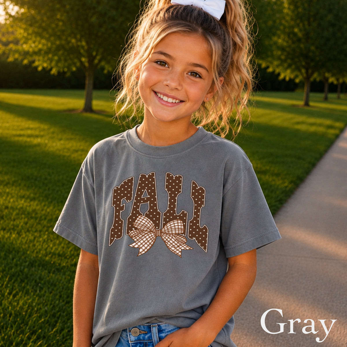 Fall Gingham Favorite Youth Comfort Color T-Shirt