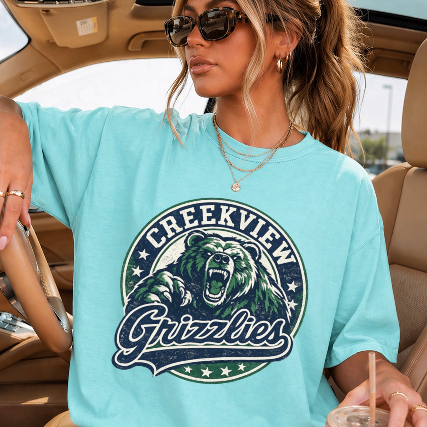 Creekview Grizzlies Comfort Color Graphic Tee