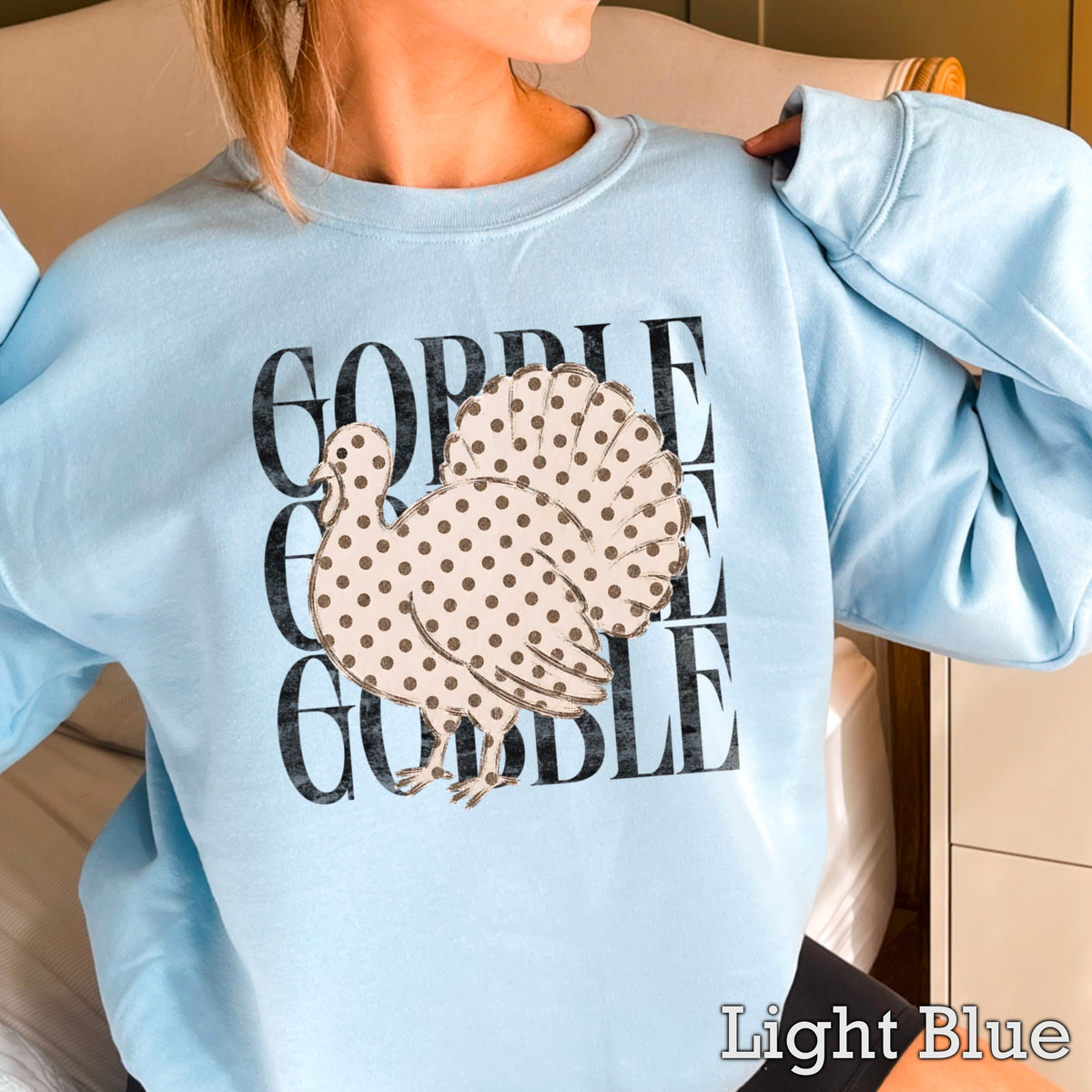 Gobble Thanksgiving Crewneck Sweatshirt