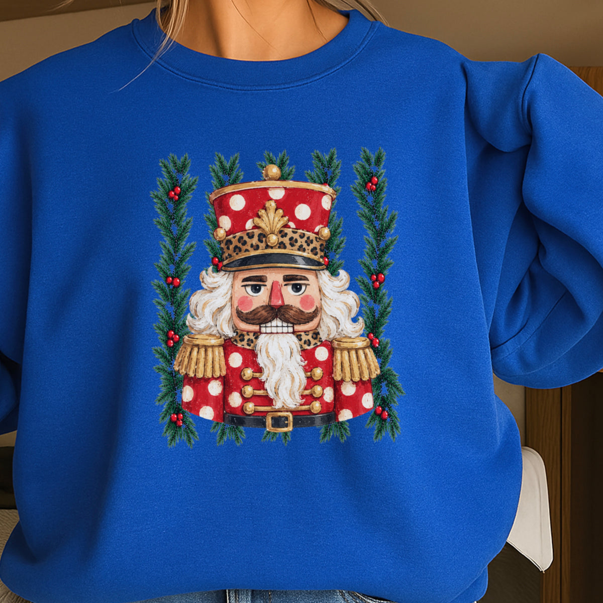 Preppy Nutcracker Christmas Crewneck Sweatshirt