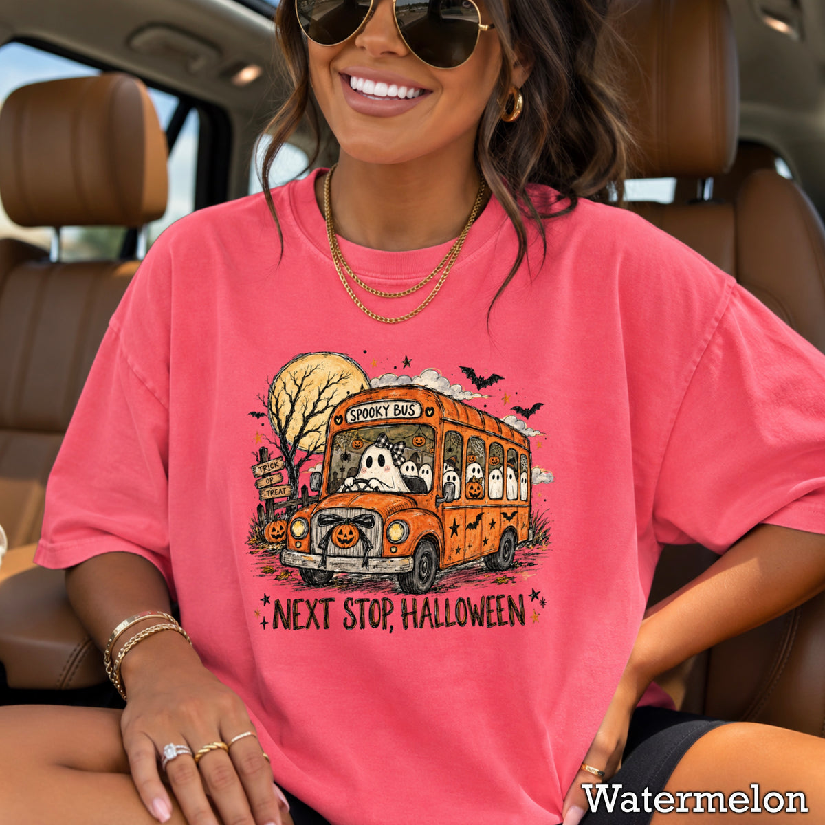Next Stop Halloween Comfort Color Graphic Tee