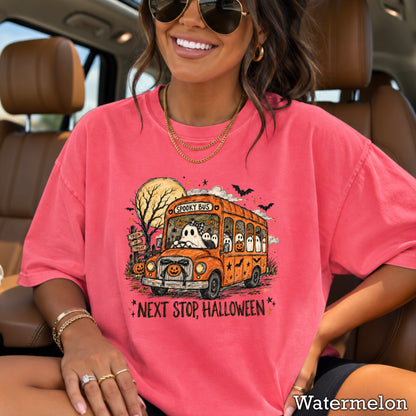 Next Stop Halloween Comfort Color Graphic Tee