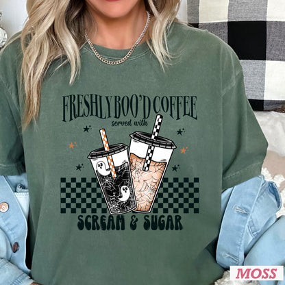 Freshly Boo’d Coffee Halloween Comfort Color Graphic Tee