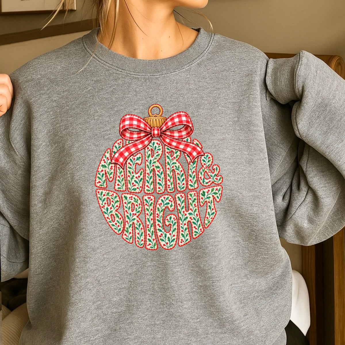 Merry & Bright Christmas Crewneck Sweatshirt