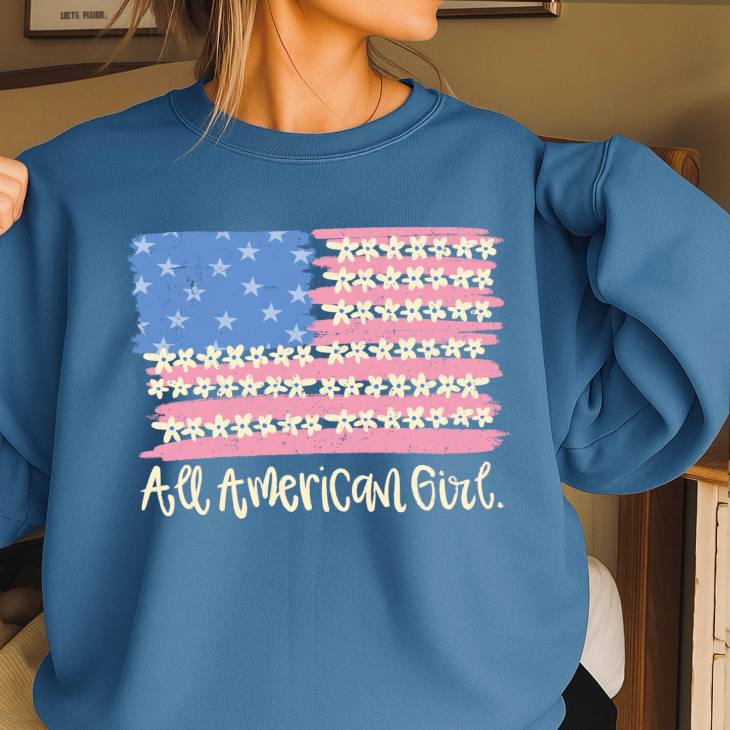 All American Girl Crewneck Sweatshirt