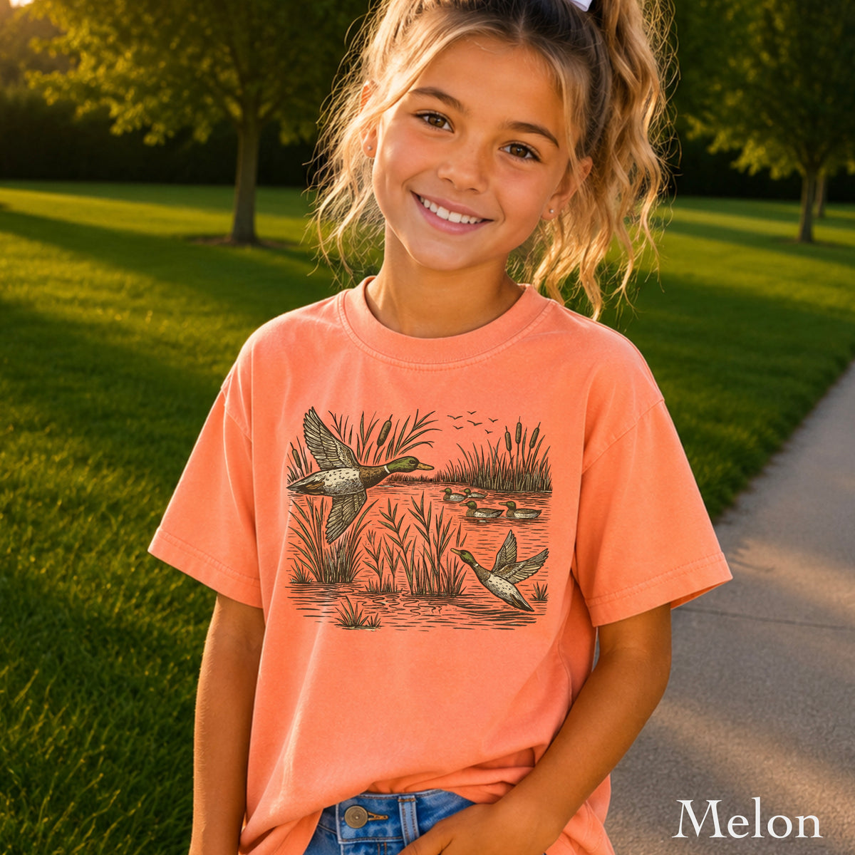 Mallard Ducks Youth Comfort Color T-Shirt