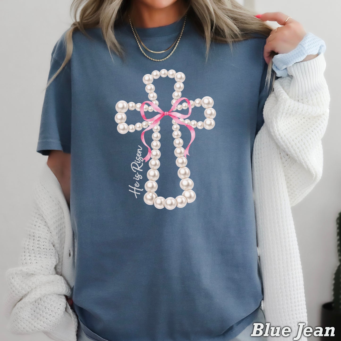 He Is Risen Easter Comfort Color Graphic Tee