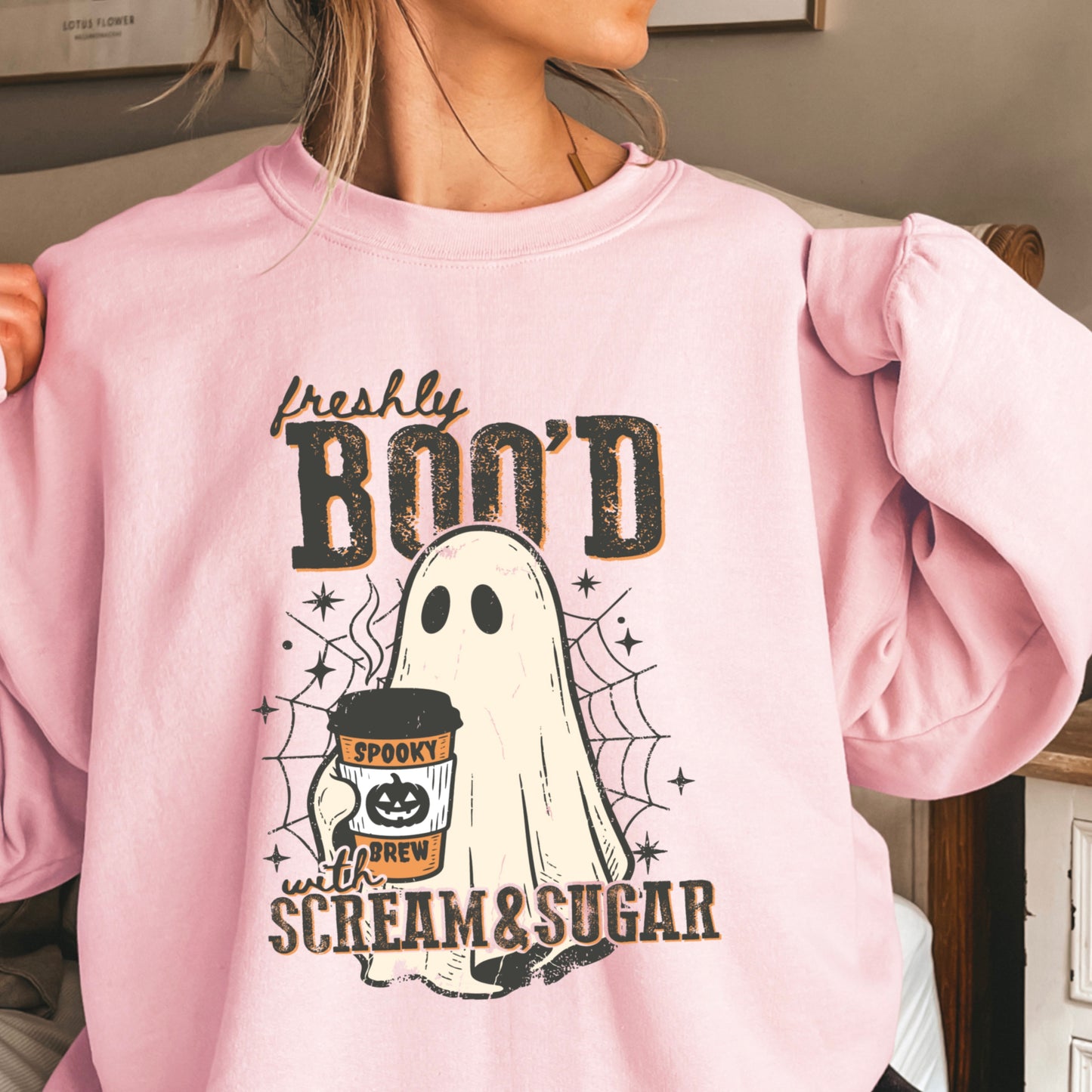 Freshly Boo’d Scream & Sugar Halloween Crewneck Sweatshirt